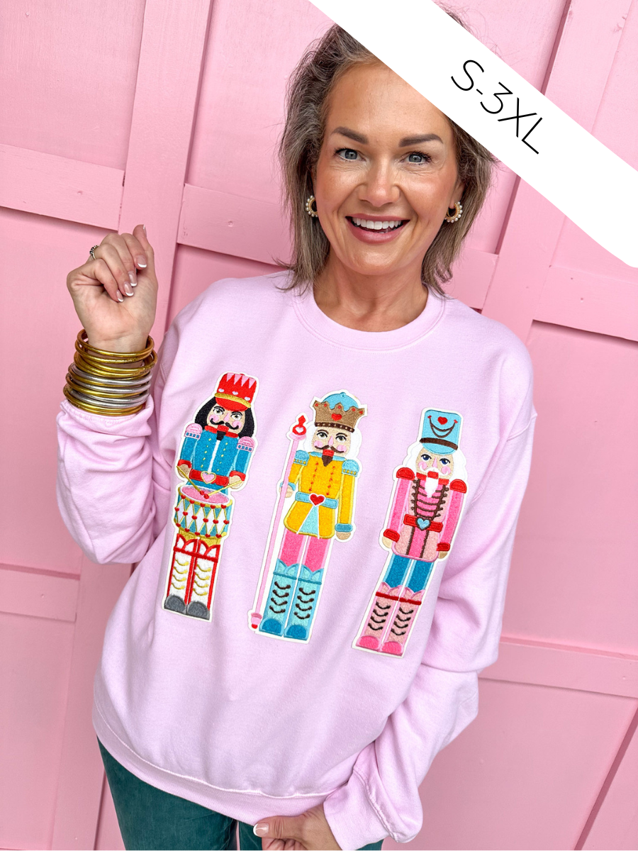 Light Pink Nutcracker Patch Sweatshirt