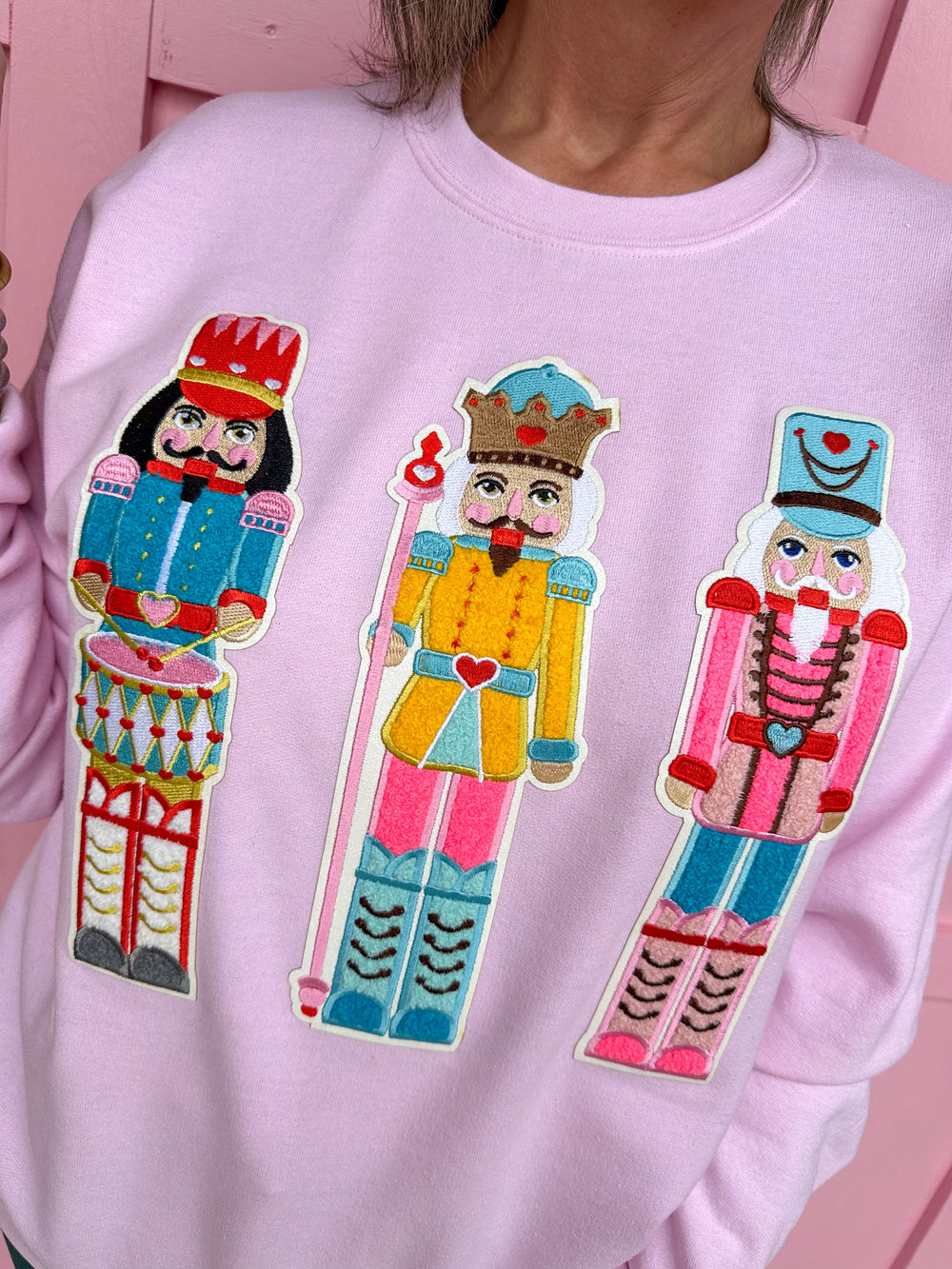 Light Pink Nutcracker Patch Sweatshirt