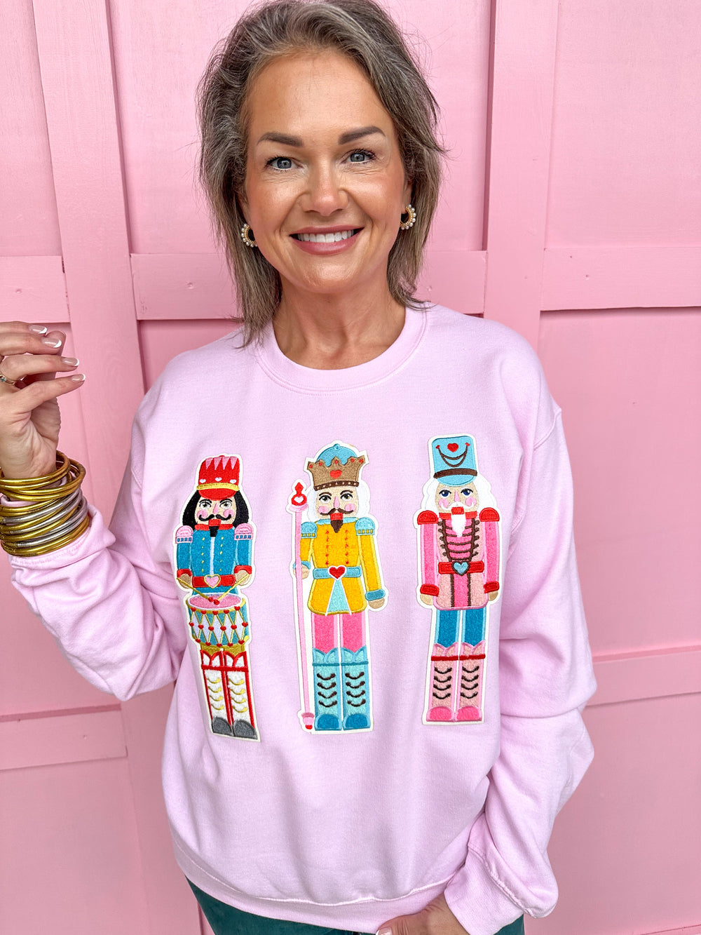 Light Pink Nutcracker Patch Sweatshirt