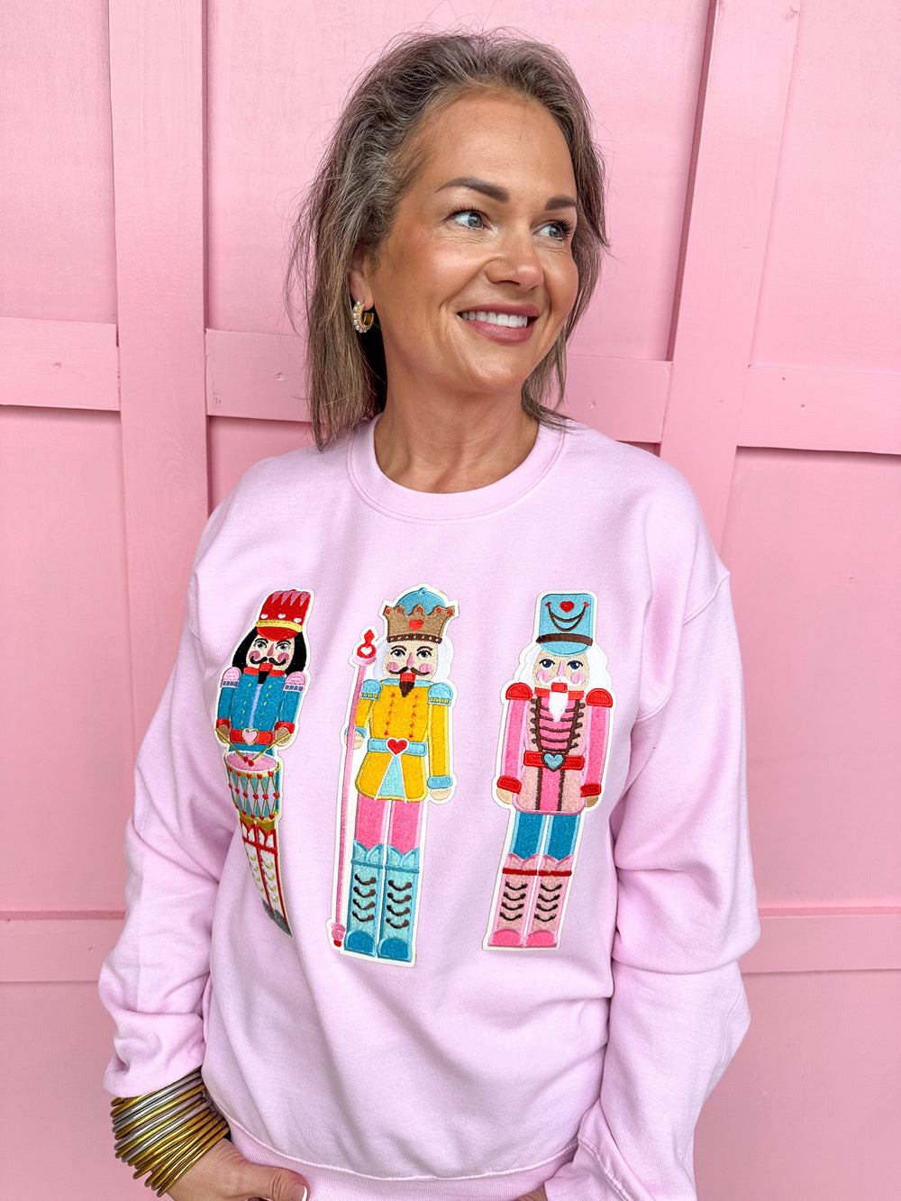 Light Pink Nutcracker Patch Sweatshirt