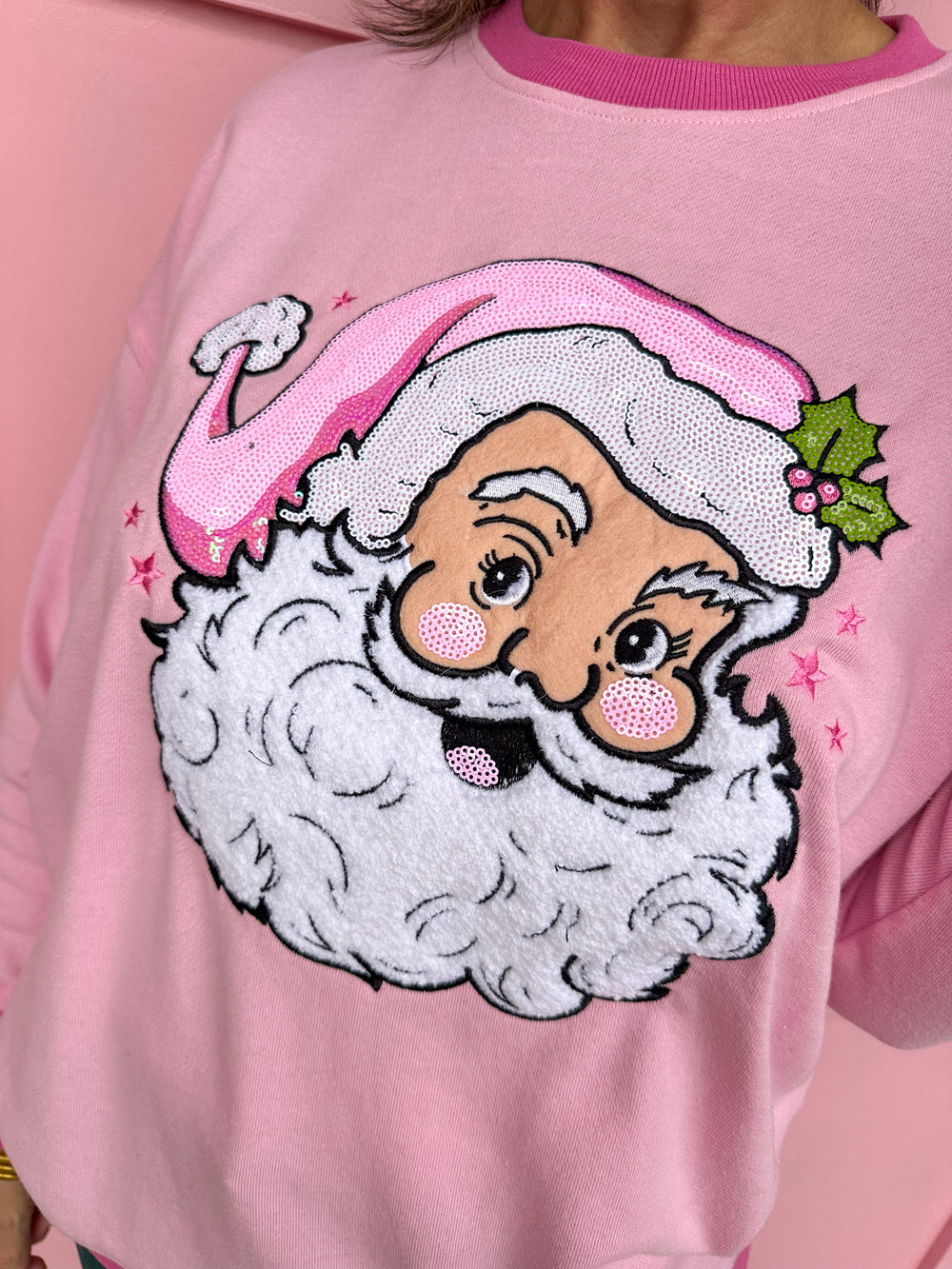 Jane Marie | Jolly Santa Sweatshirt - Pink