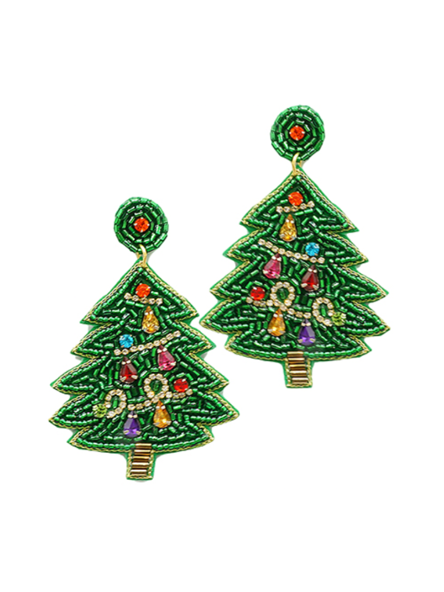 Glamorous Christmas Tree Earrings