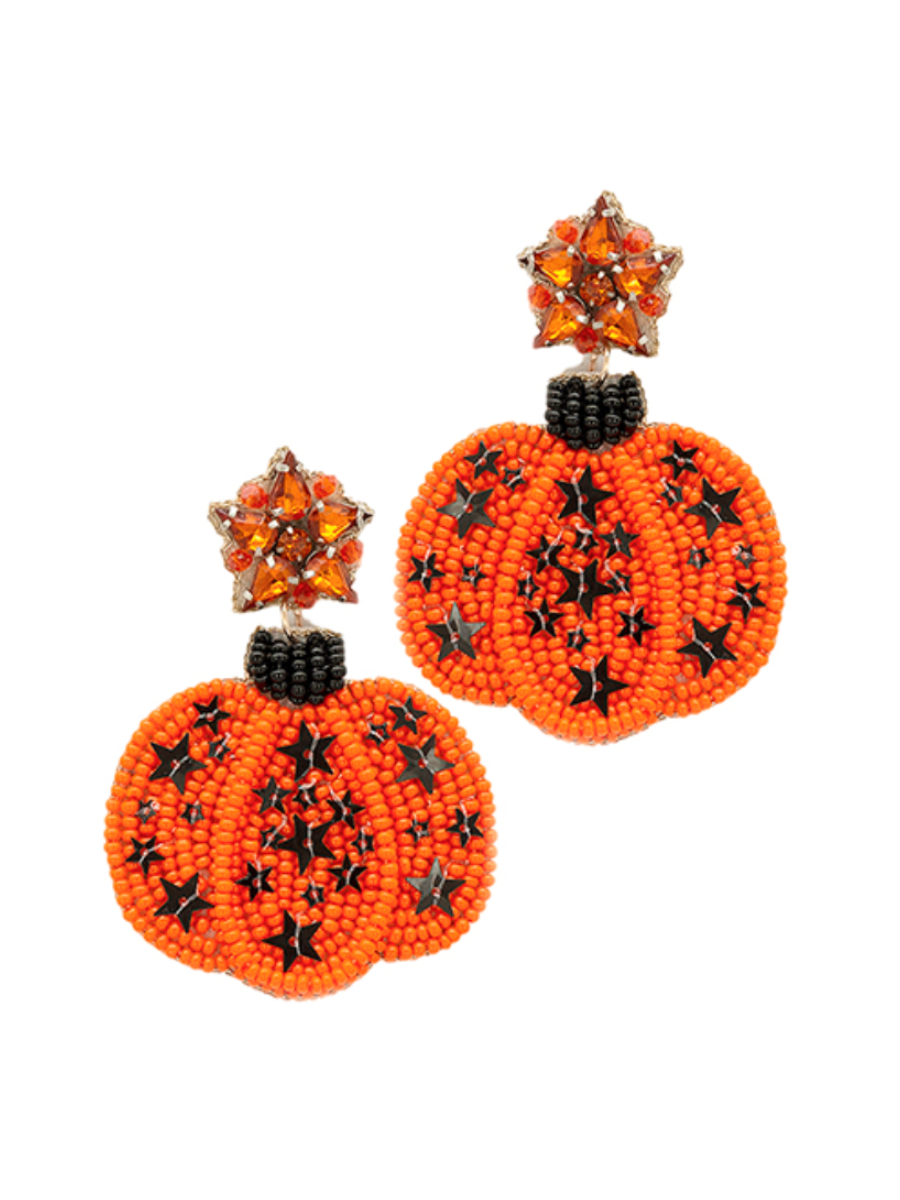 Gone Pumpkin Picking Earrings - Orange