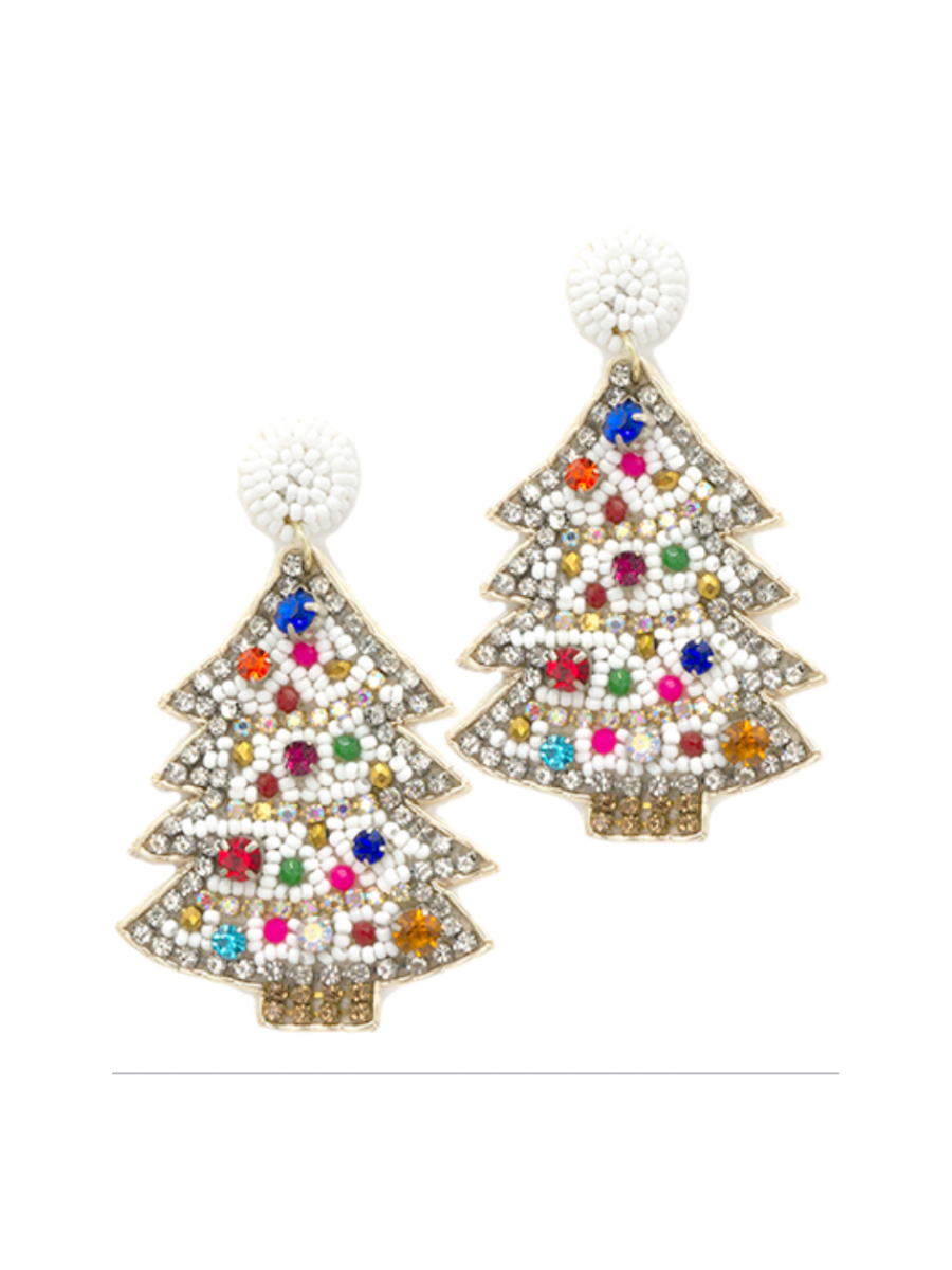 Bedazzled Christmas Tree Earrings