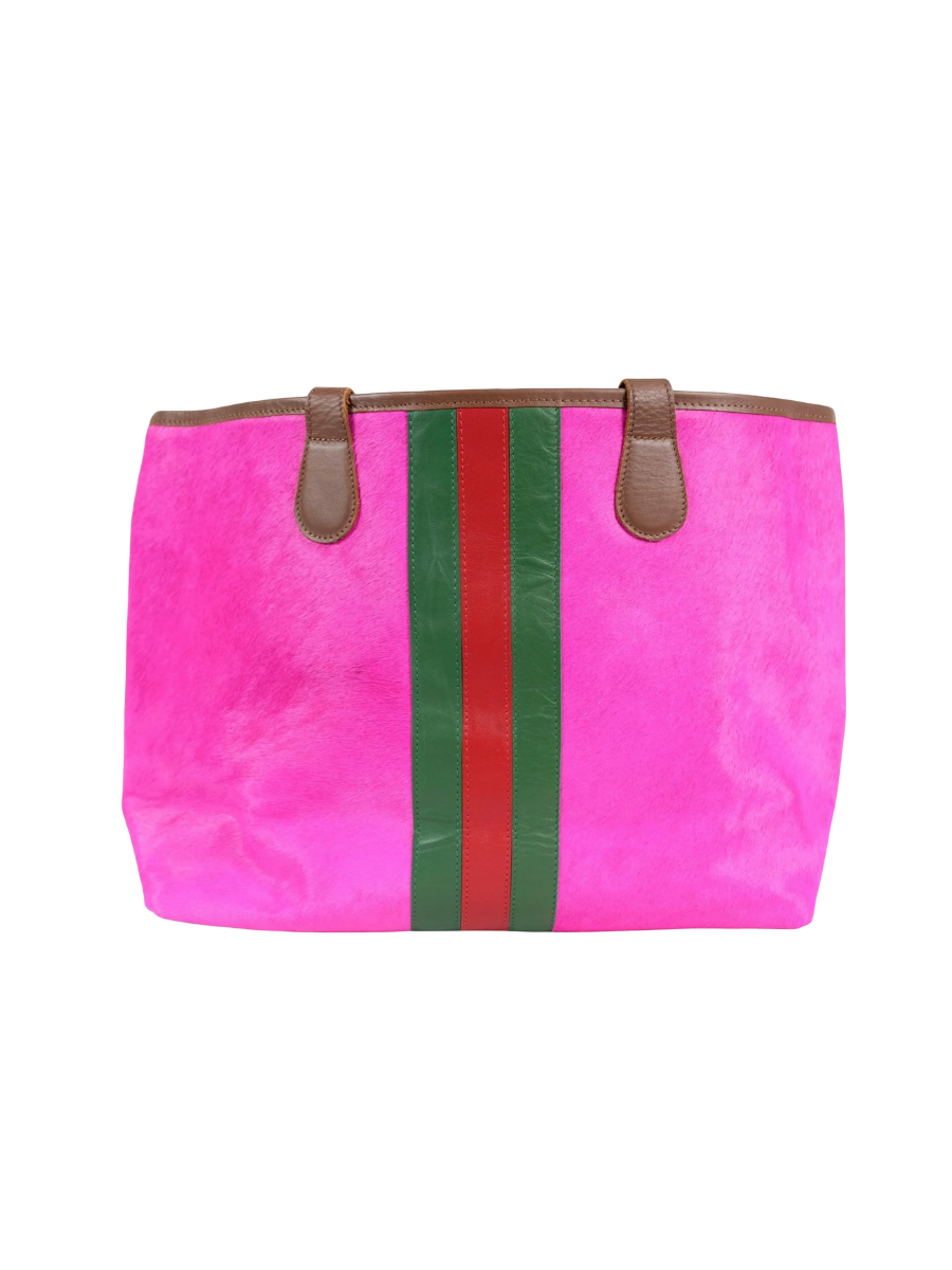 Parker & Hyde | Hyde Stripe Tote - Hot Pink