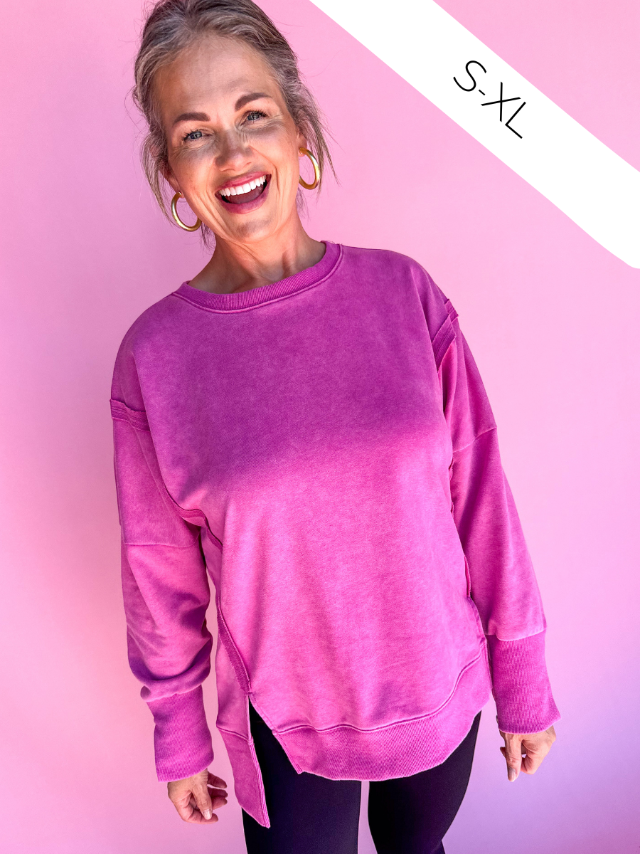 Casual Meetup Sweatshirt - Magenta