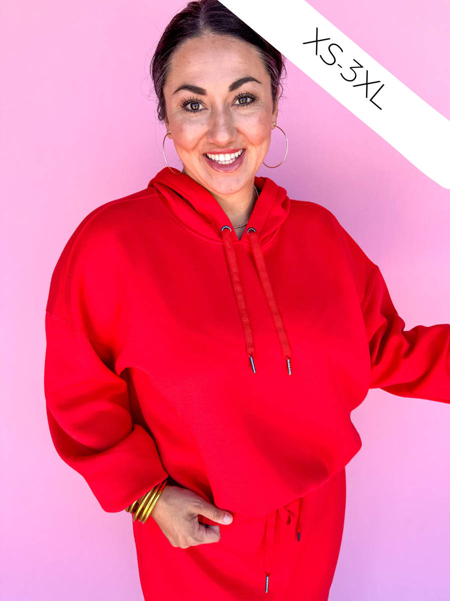 SPANX | AirEssentials Cinched Hoodie - Spanx Red