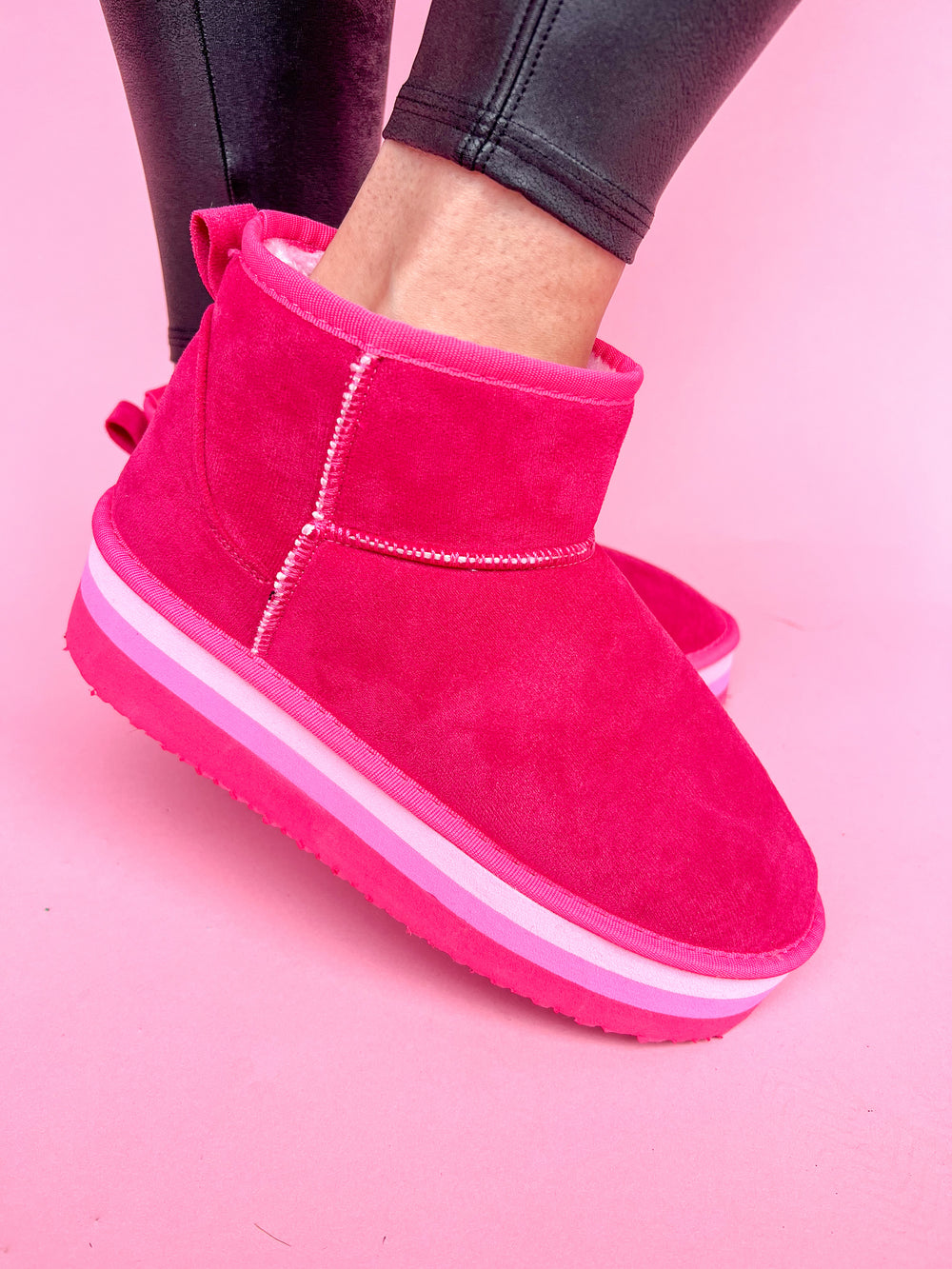 Keep Your Daydream Booties - Hot Pink