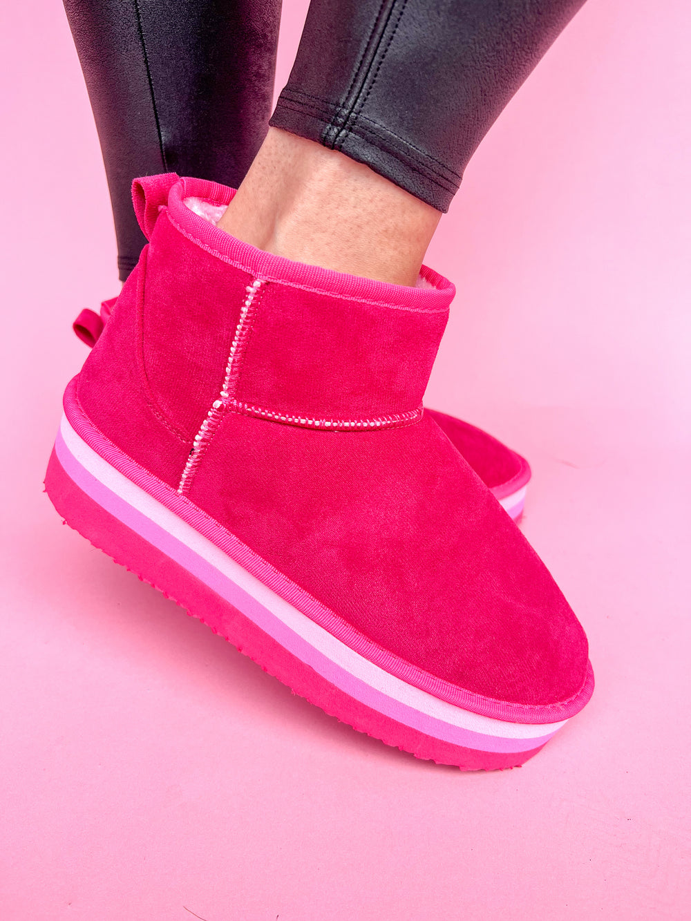 Keep Your Daydream Booties - Hot Pink