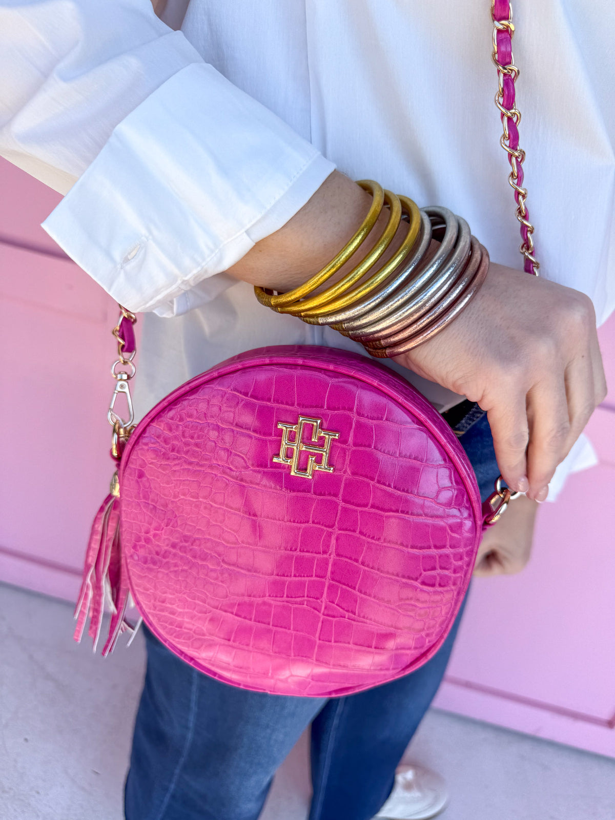 Caroline Hill | Cece Circular Crossbody - Hot Pink