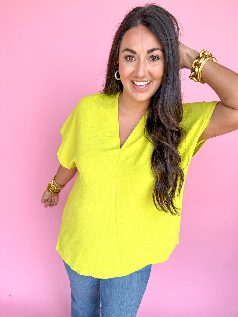 ADRIENNE | Willow Top - Chartreuse