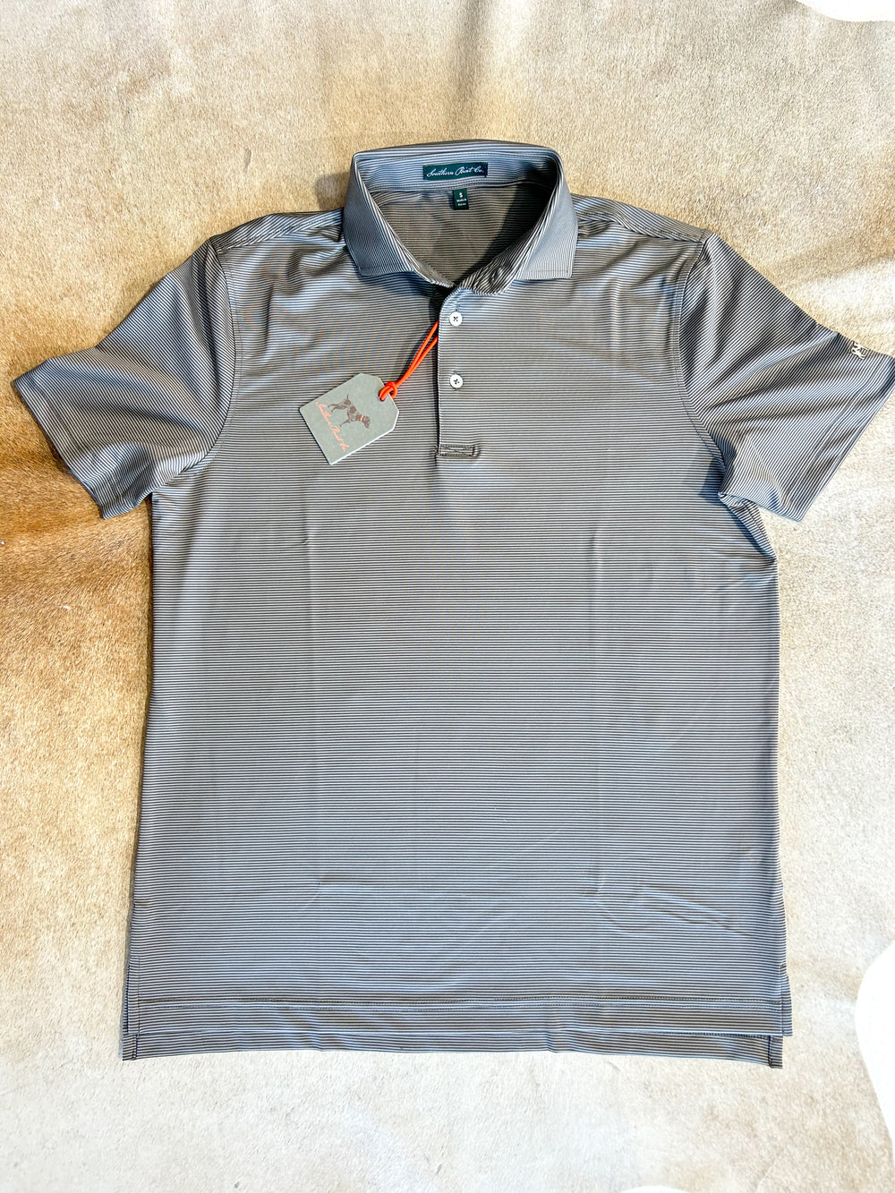 Southern Point Co | Hinton Stripe Polo - Moon Mist