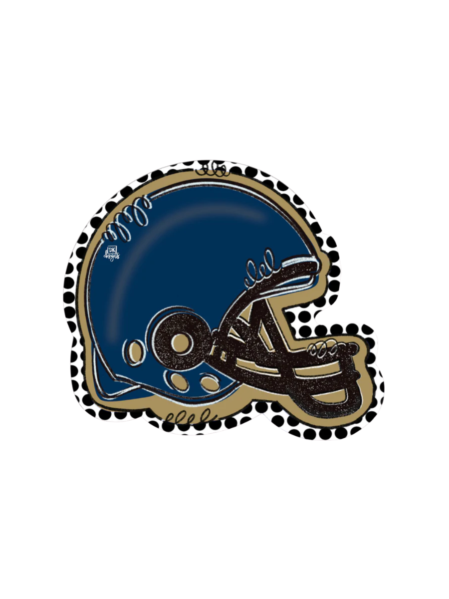 DK Designs | Navy & Gold FB Helmet Mini
