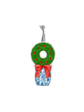 DK Designs |  Acrylic Ornament - Blue & White Wreath Topiary