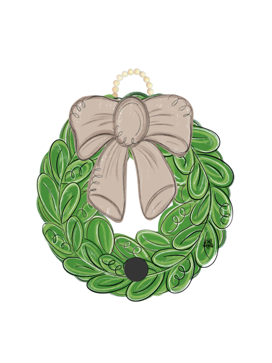 DK Designs | Interchangeable Wreath Door Hanger - Mocha Bow
