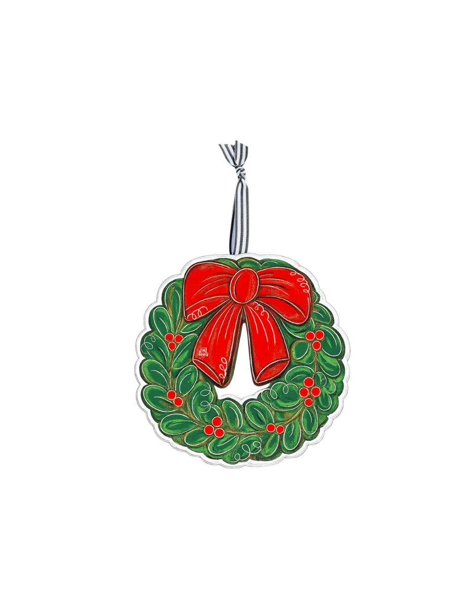 DK Designs |  Acrylic Ornament - Christmas Wreath