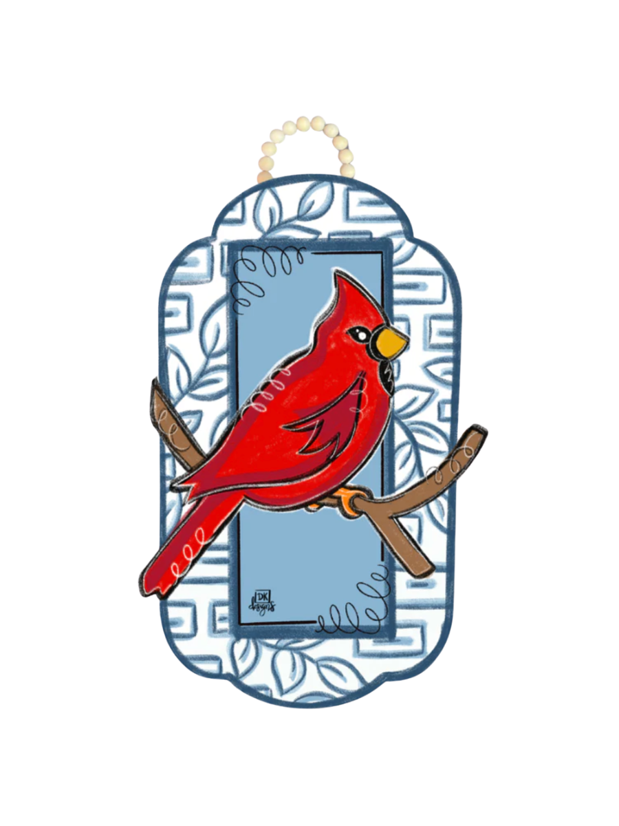 DK Designs | Blue & White Cardinal Door Hanger
