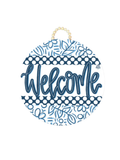 DK Designs | Blue & White Welcome Door Hanger