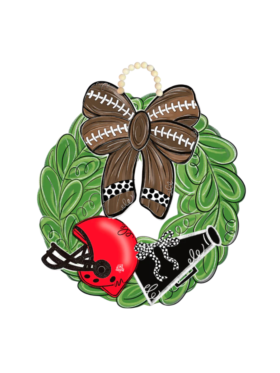 DK Designs | Red & Black FB Wreath Door Hanger