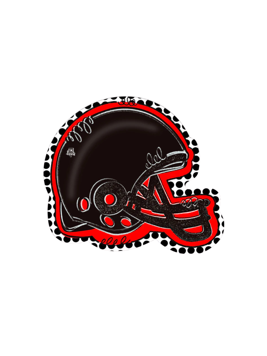 DK Designs | Red & Black FB Helmet Mini