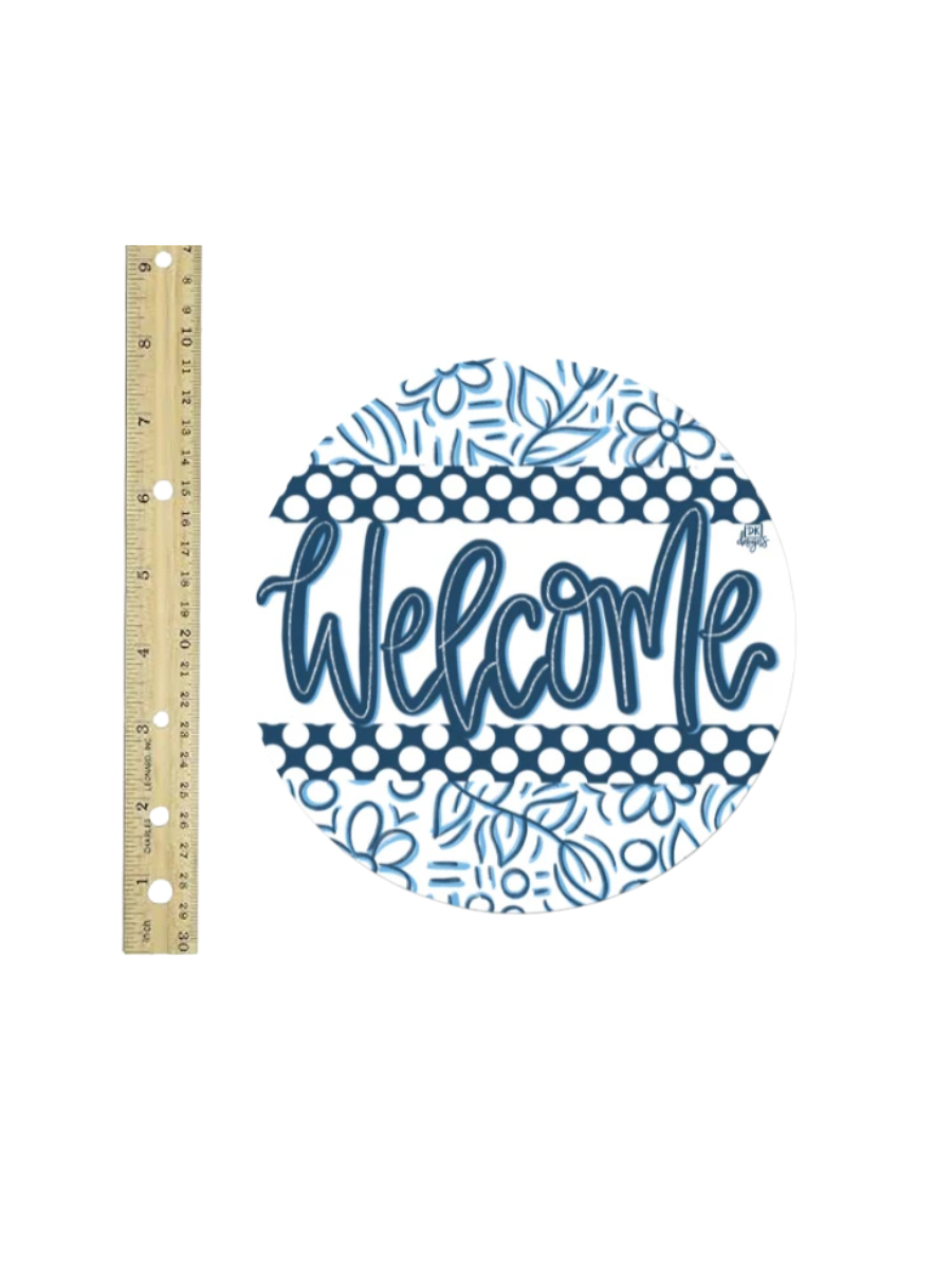 DK Designs | Mini Attachment - Blue Welcome
