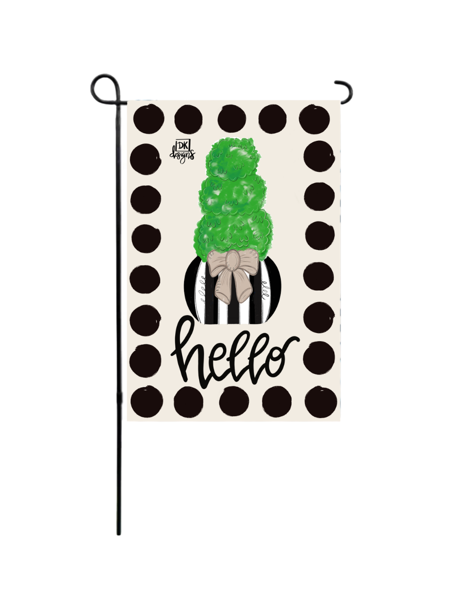 DK Designs| Black and White Topiary Glam Flag