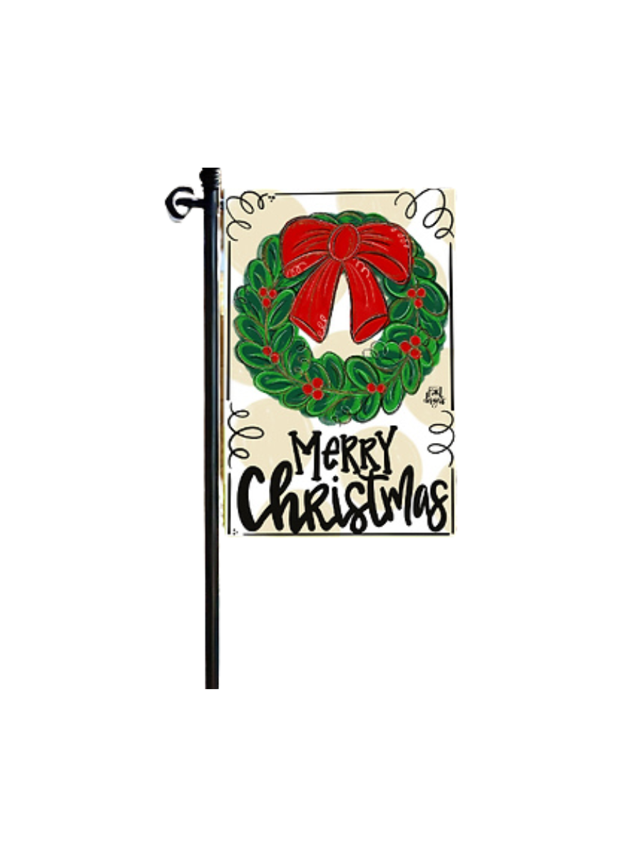 DK Designs | Christmas Wreath Garden Glam Flag