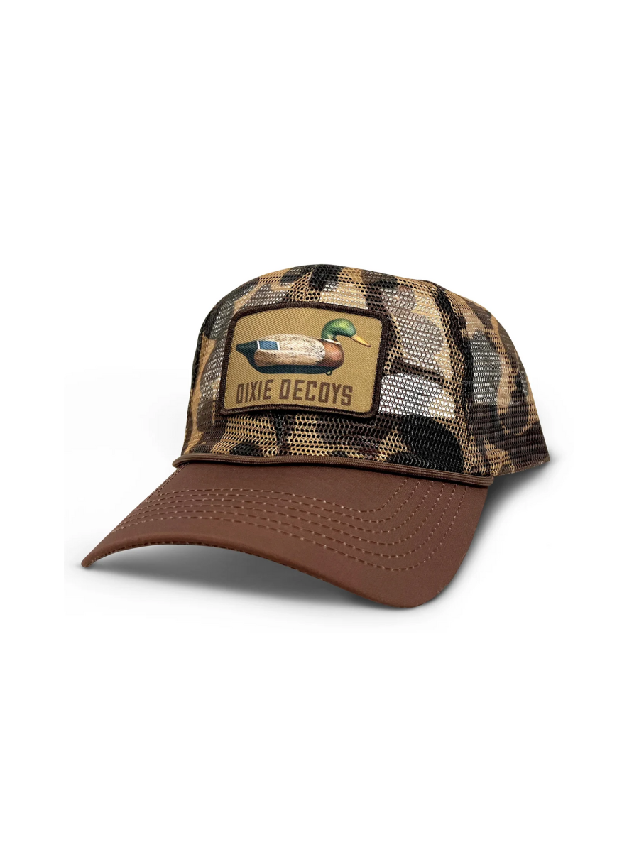 Dixie Decoys | Meshtop Mallard Patch Hat - Frogskin Camo