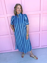 Pretty In Stripes Dress - Navy