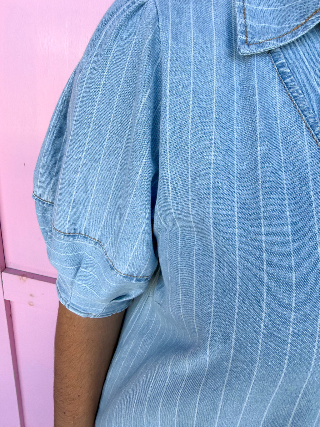Southern Summer Stripes Dress - Chambray