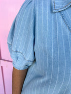 Southern Summer Stripes Dress - Chambray