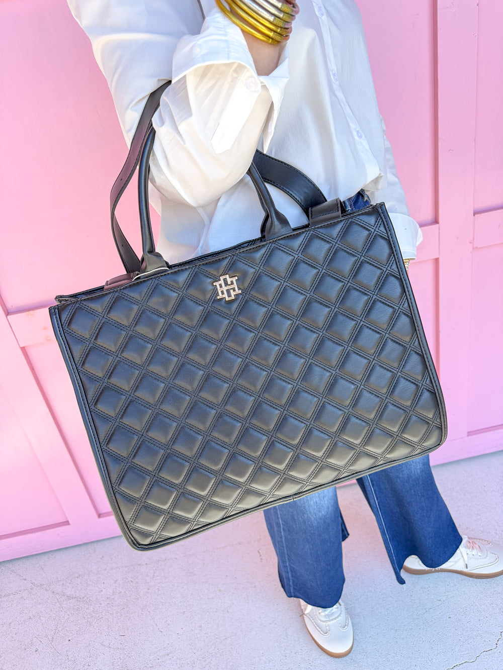 Caroline Hill | Niall Tote - Black Quilted DQ