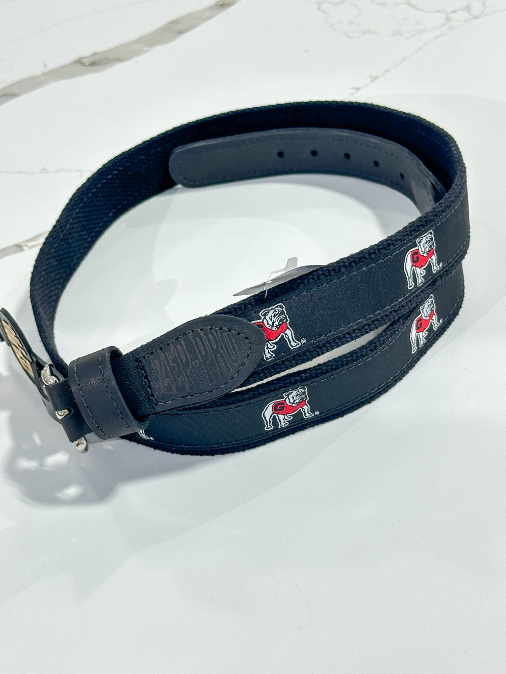 Zep-Pro | Standing Bulldog Ribbon Belt - Black
