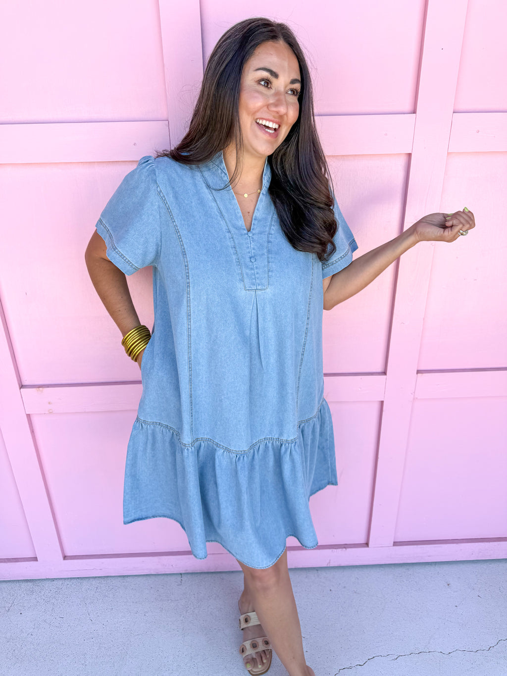 Chic In Chambray Dress