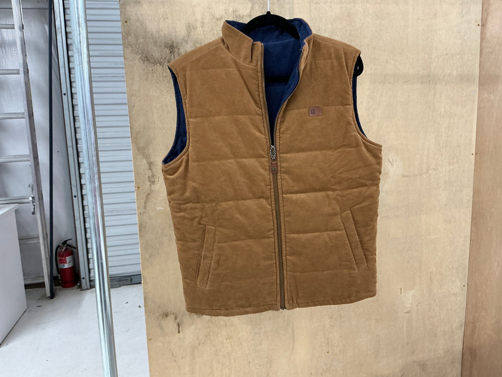 Southern Casanova | Reversible Corduroy Vest - Navy/Chestnut