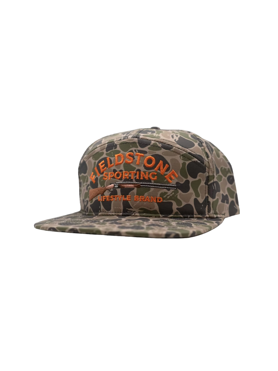 Fieldstone | 7 Panel Full Backwoods Camo Cap
