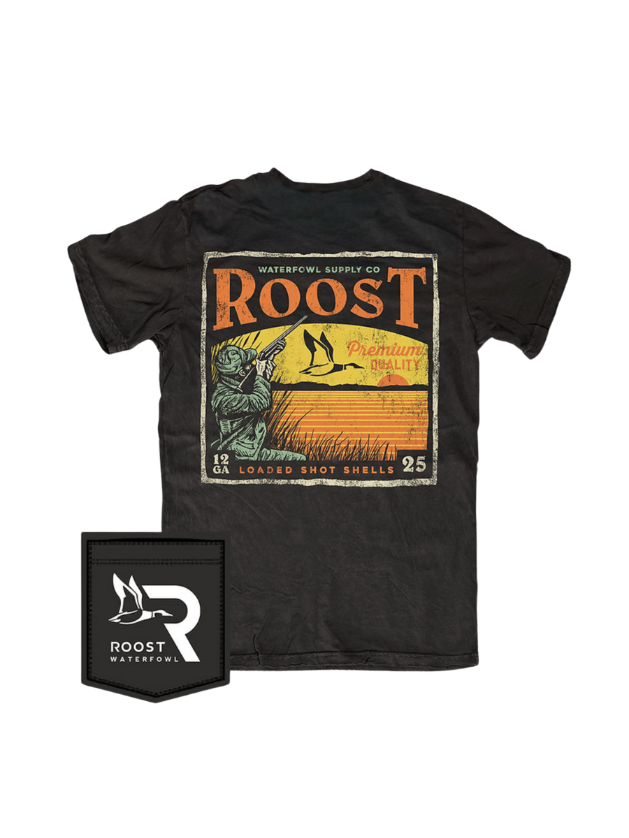Tripp Roost men's tee duck hunter loaded shot shells