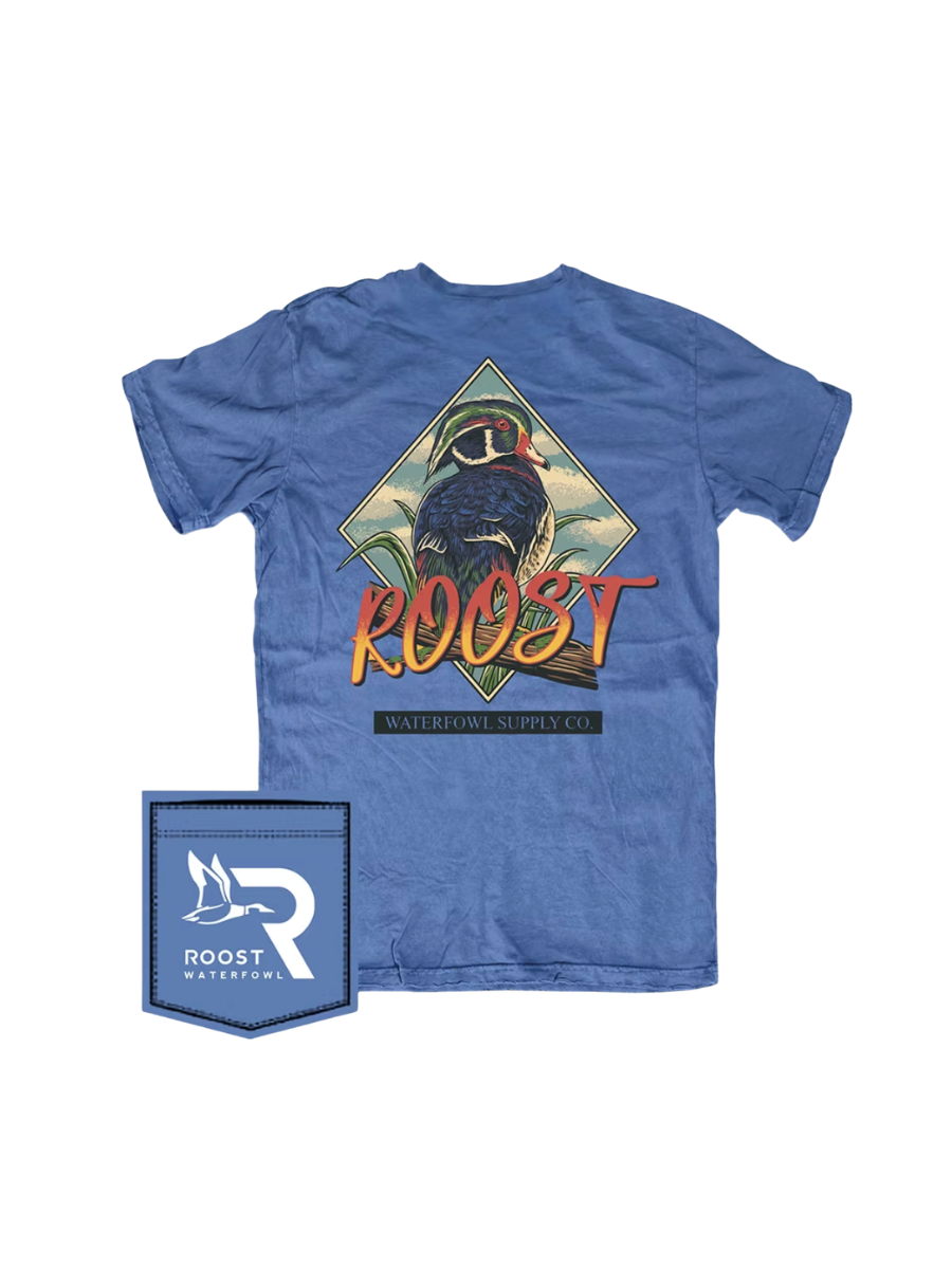Roost | Wood Duck Shield Tee - Royal Caribbean