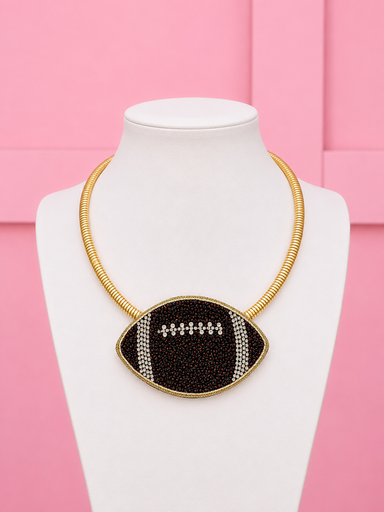Football Beaded Collar Necklace Gameday Boutique Shopping