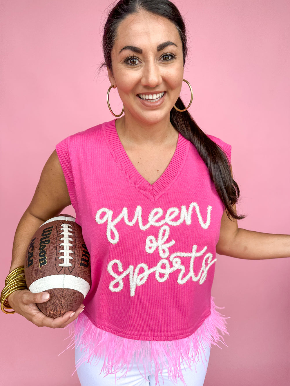 QUEEN OF SPARKLES | Queen of Sports Feather Sweater