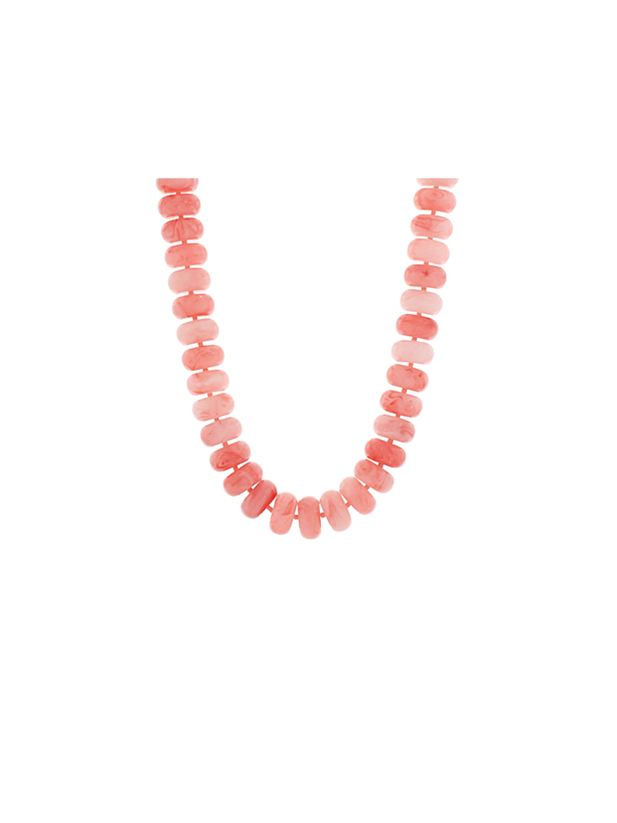 Gracefully Beaded Necklace - Light Coral