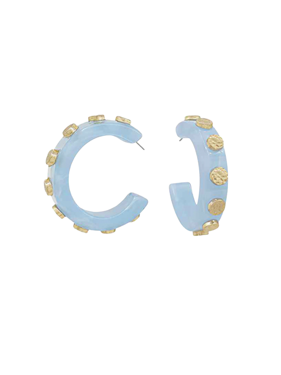 Marbled Muse Earrings - Light Blue