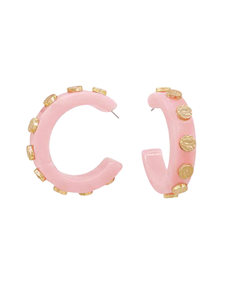 Marbled Muse Earrings - Light Pink