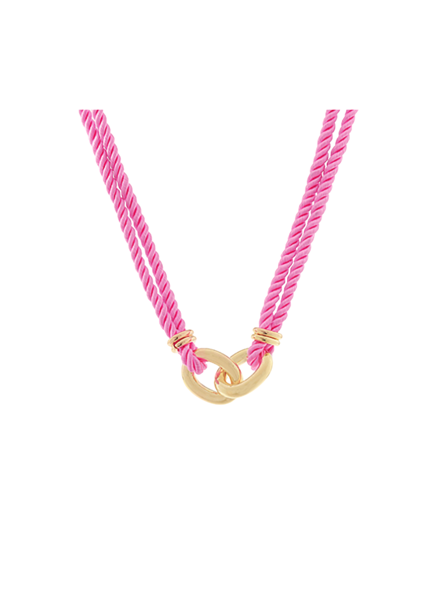 Roped Together Necklace - Pink