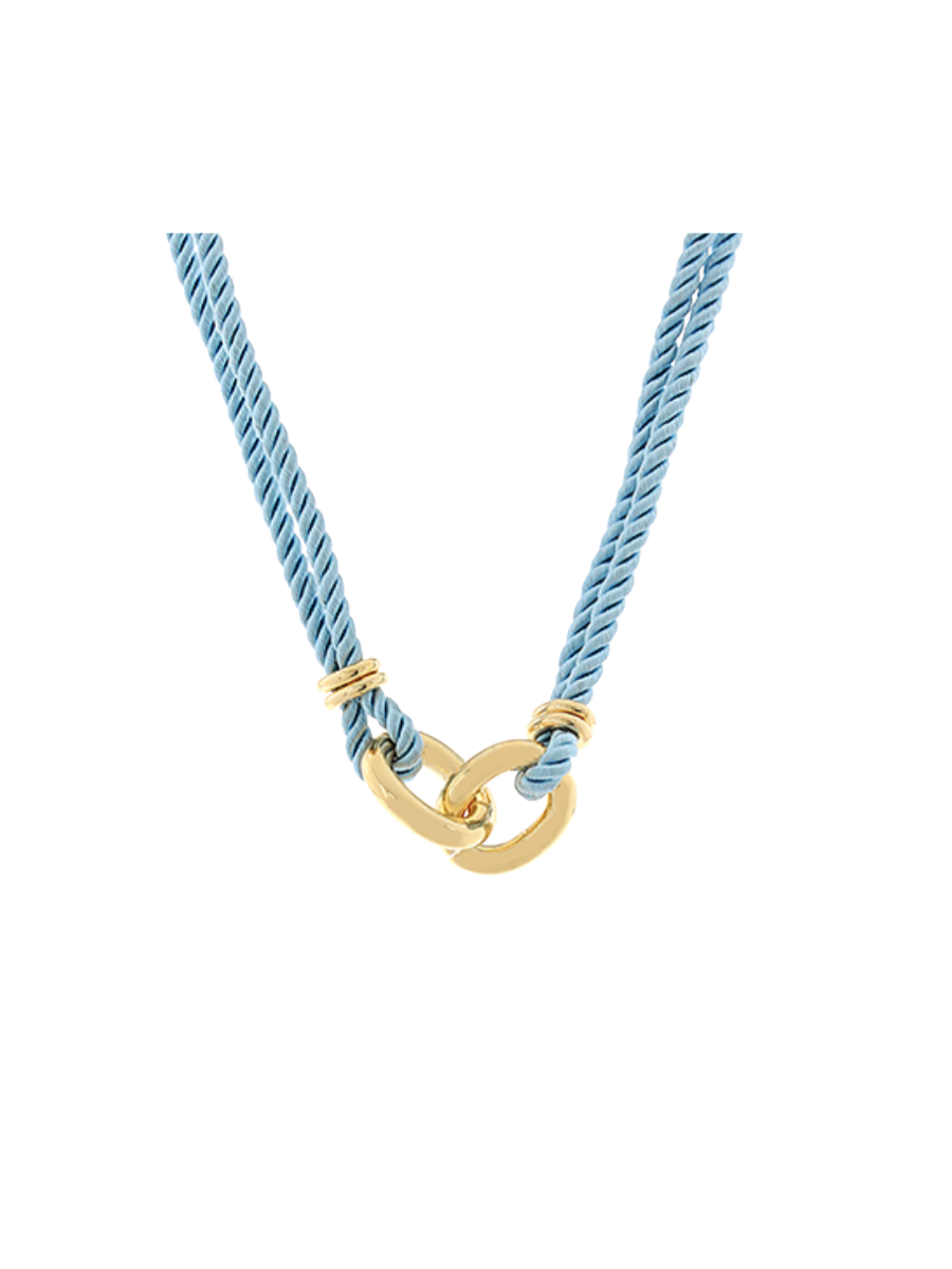 Roped Together Necklace - Light Blue