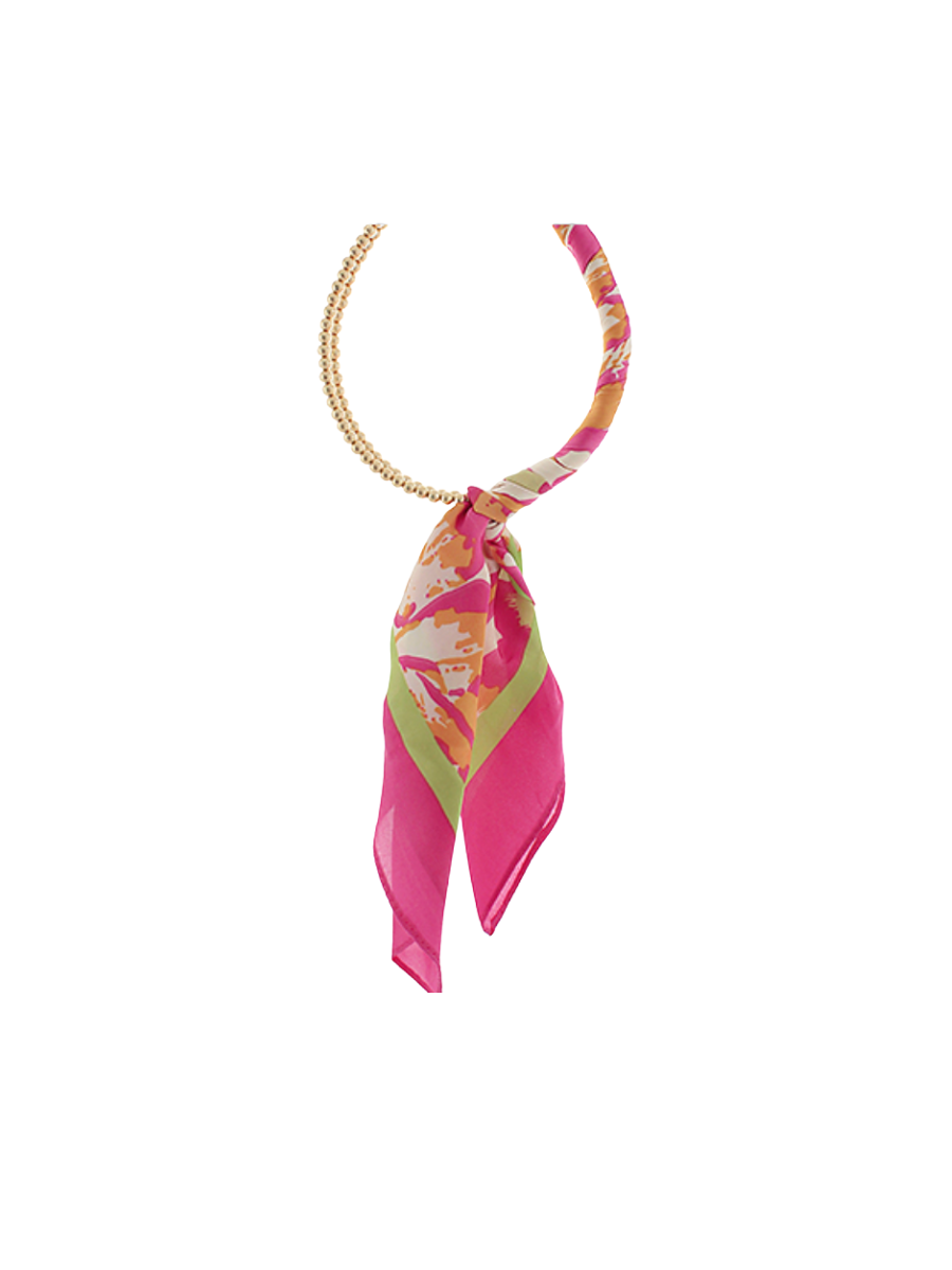 Conversation Starter Beaded Scarf Necklace - Sherbert