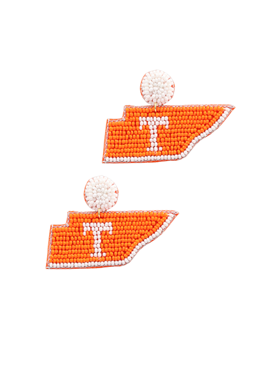 Beaded Tennessee Game Day Earrings