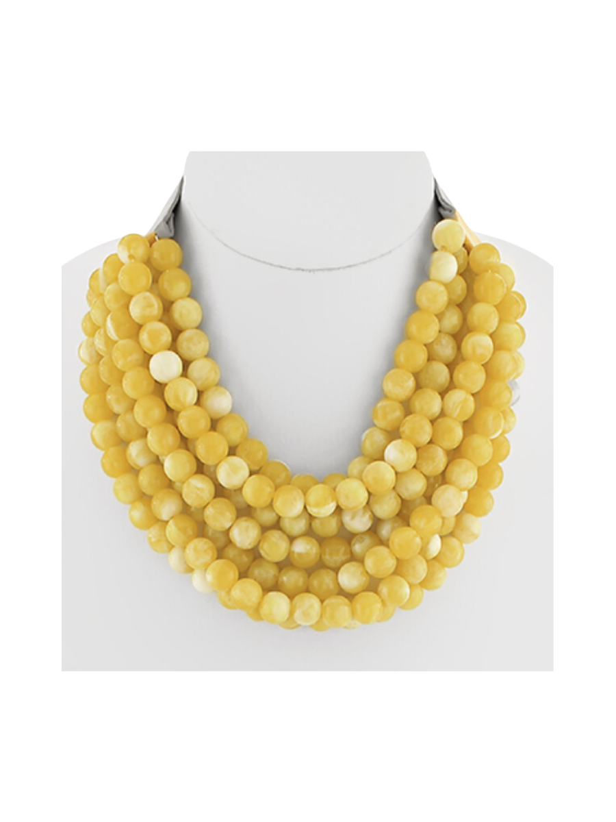 Marbled Luxe Necklace - Mustard