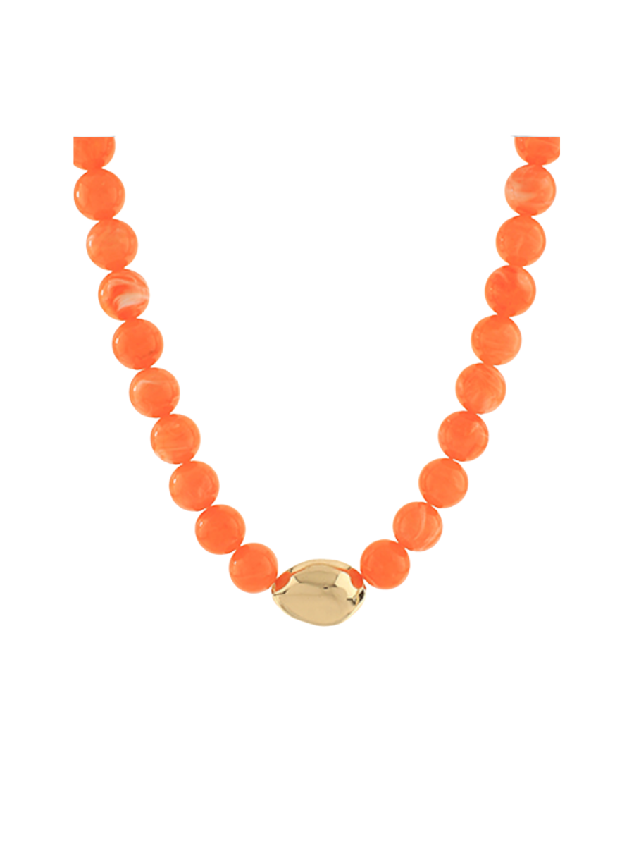 Everyday Statement Beaded Necklace - Orange