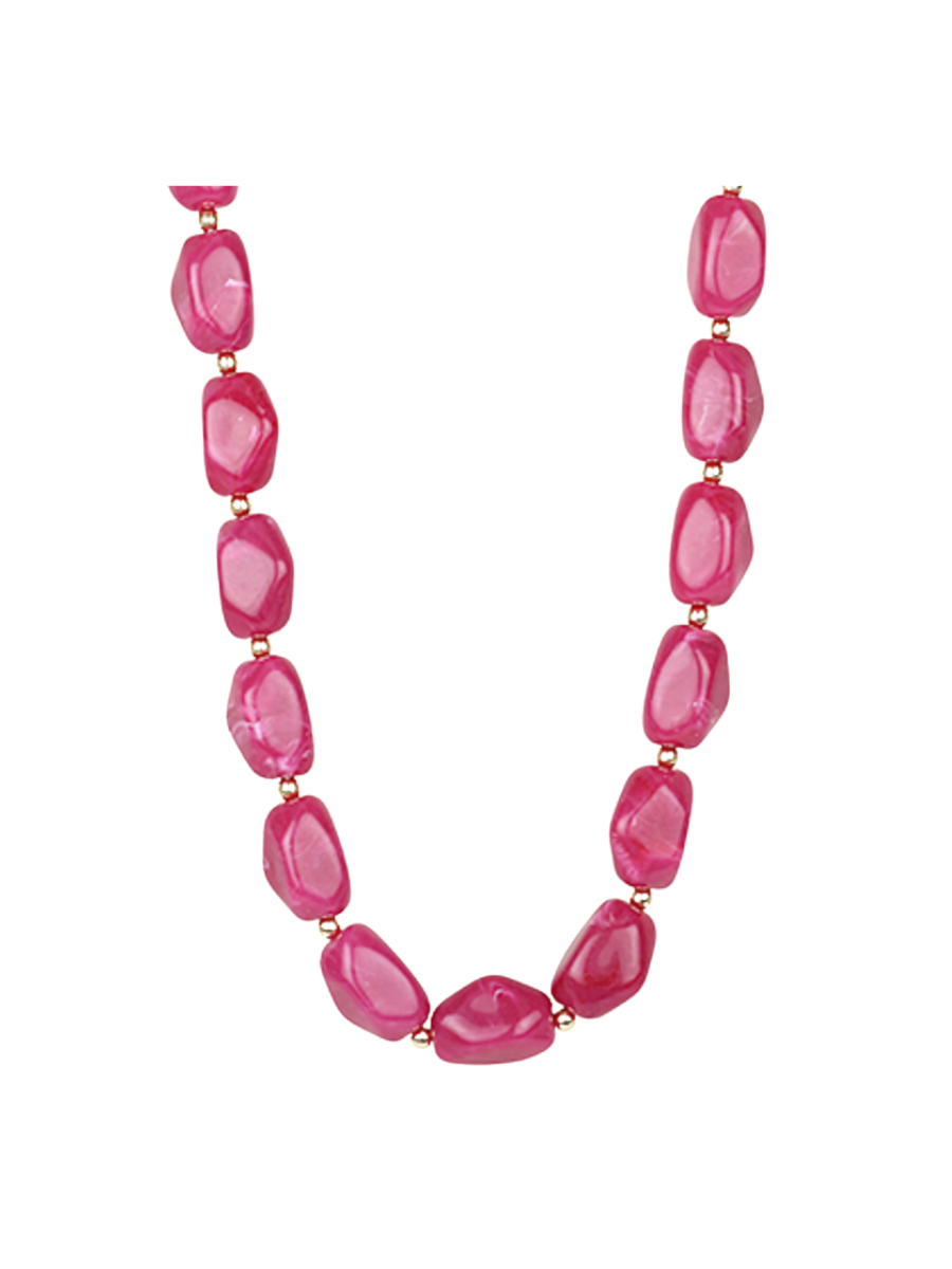 Simple Statement Beaded Necklace - Berry